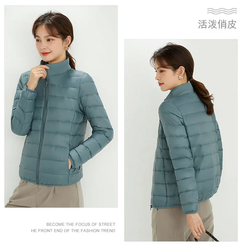 Woman High Quality Ultra Light 90% White Duck Down Jackets Women Long Sleeve Parkas Soft Fabric Short Tops Coat Windbreaker 4XL