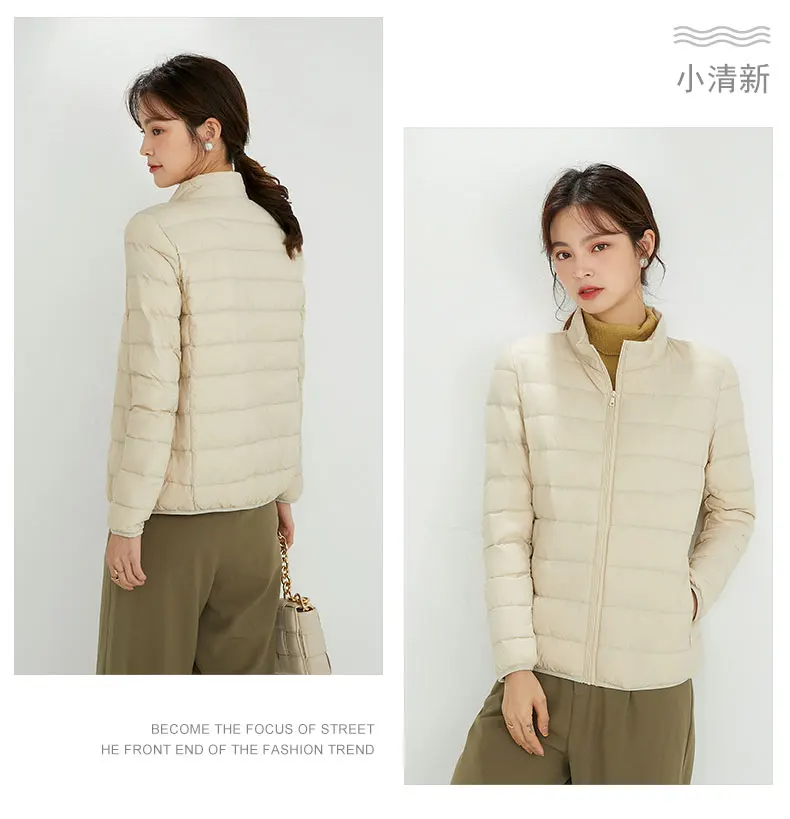 Woman High Quality Ultra Light 90% White Duck Down Jackets Women Long Sleeve Parkas Soft Fabric Short Tops Coat Windbreaker 4XL