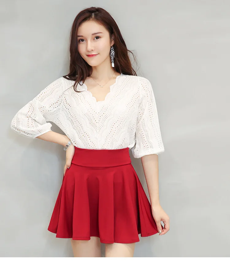 Women's Basic Skirt Summer Shorts Skirt Fashion Versatile School Pleated Casual Mini Skater Plus Size 4XL Fluffy Flared Skirt