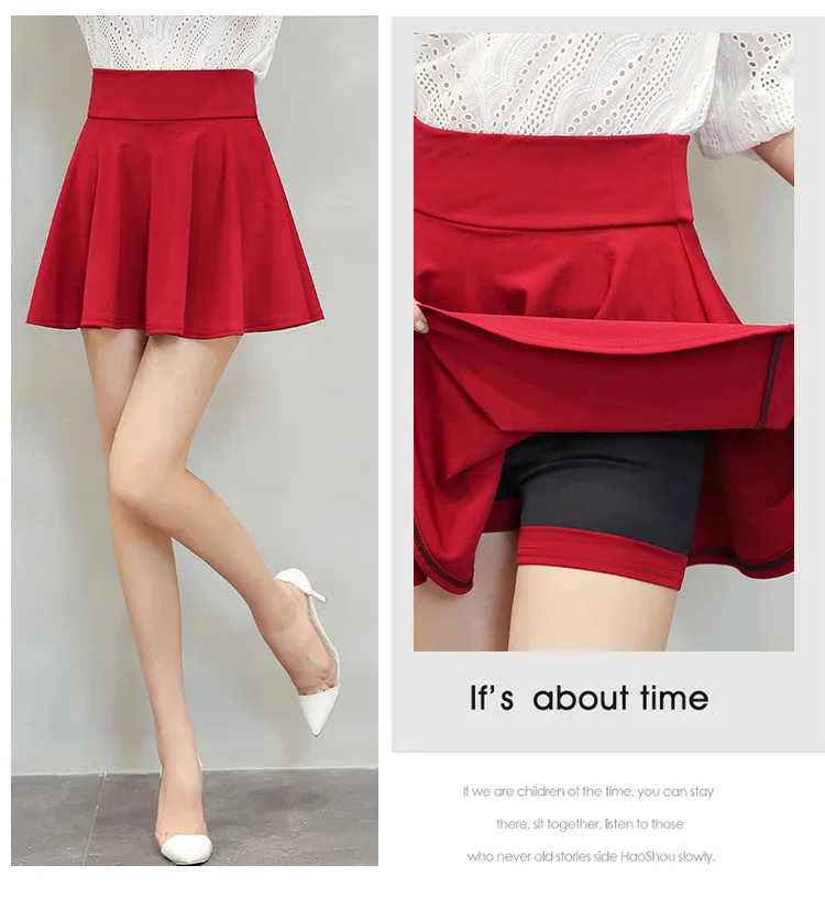 Women's Basic Skirt Summer Shorts Skirt Fashion Versatile School Pleated Casual Mini Skater Plus Size 4XL Fluffy Flared Skirt