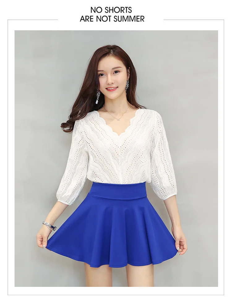 Women's Basic Skirt Summer Shorts Skirt Fashion Versatile School Pleated Casual Mini Skater Plus Size 4XL Fluffy Flared Skirt