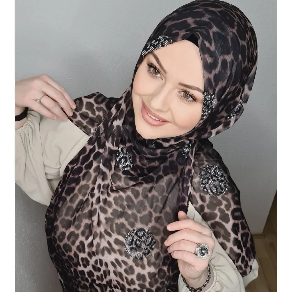 Muslim Instant Turban Rhinestone White Chiffon Hijab Abaya Hijabs For Woman Abayas Jersey Glitter Head Scarf Dress Women Turbans