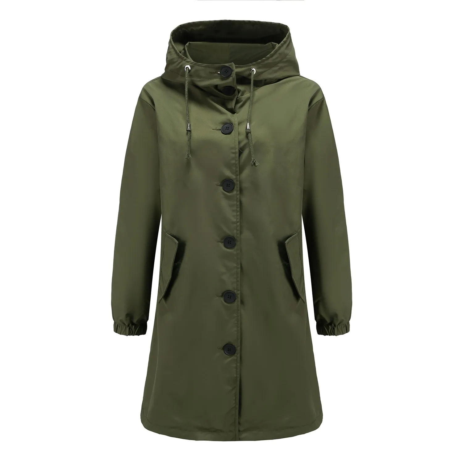 Fahsyee Raincoat Women, Rain Jacket Waterproof Raincoat Hooded Windbreaker Outdoor Long Active