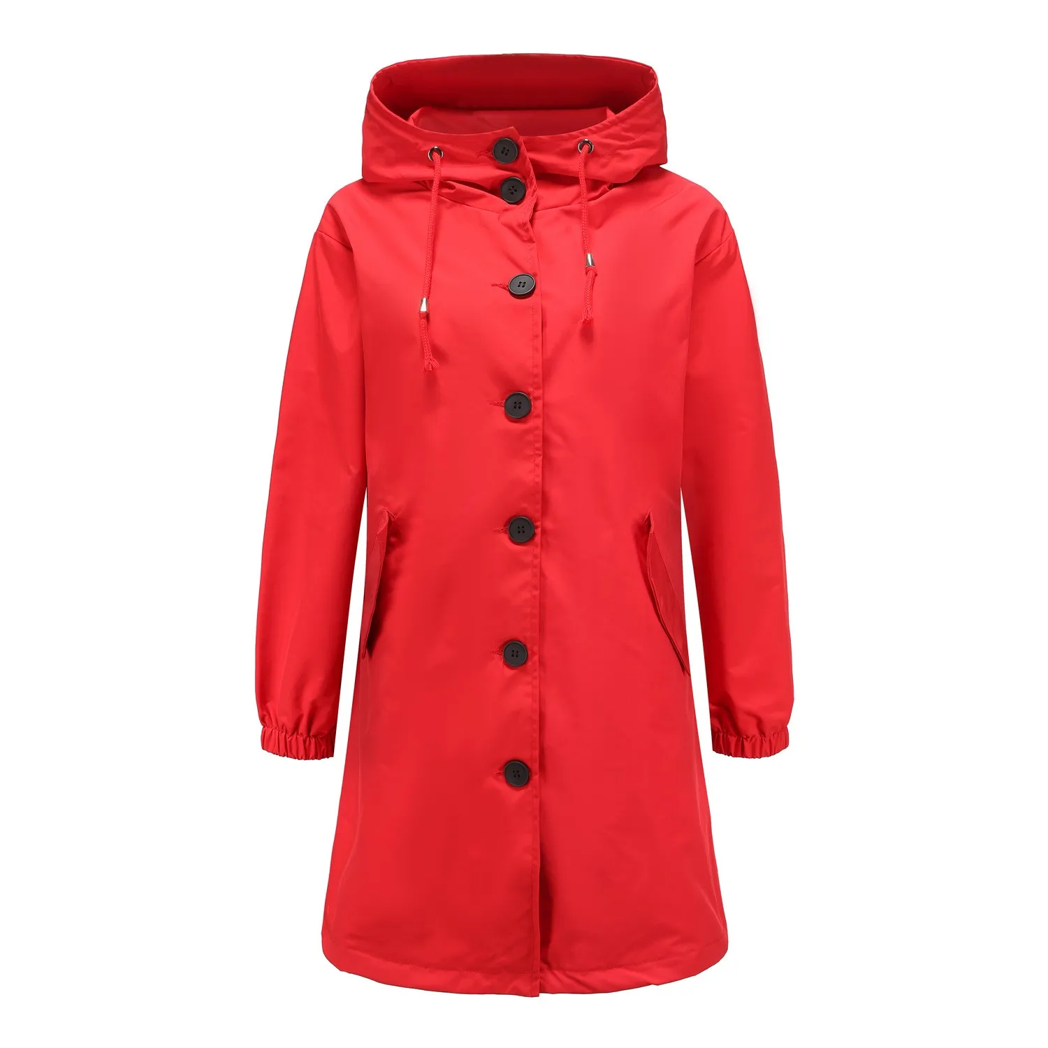 Fahsyee Raincoat Women, Rain Jacket Waterproof Raincoat Hooded Windbreaker Outdoor Long Active