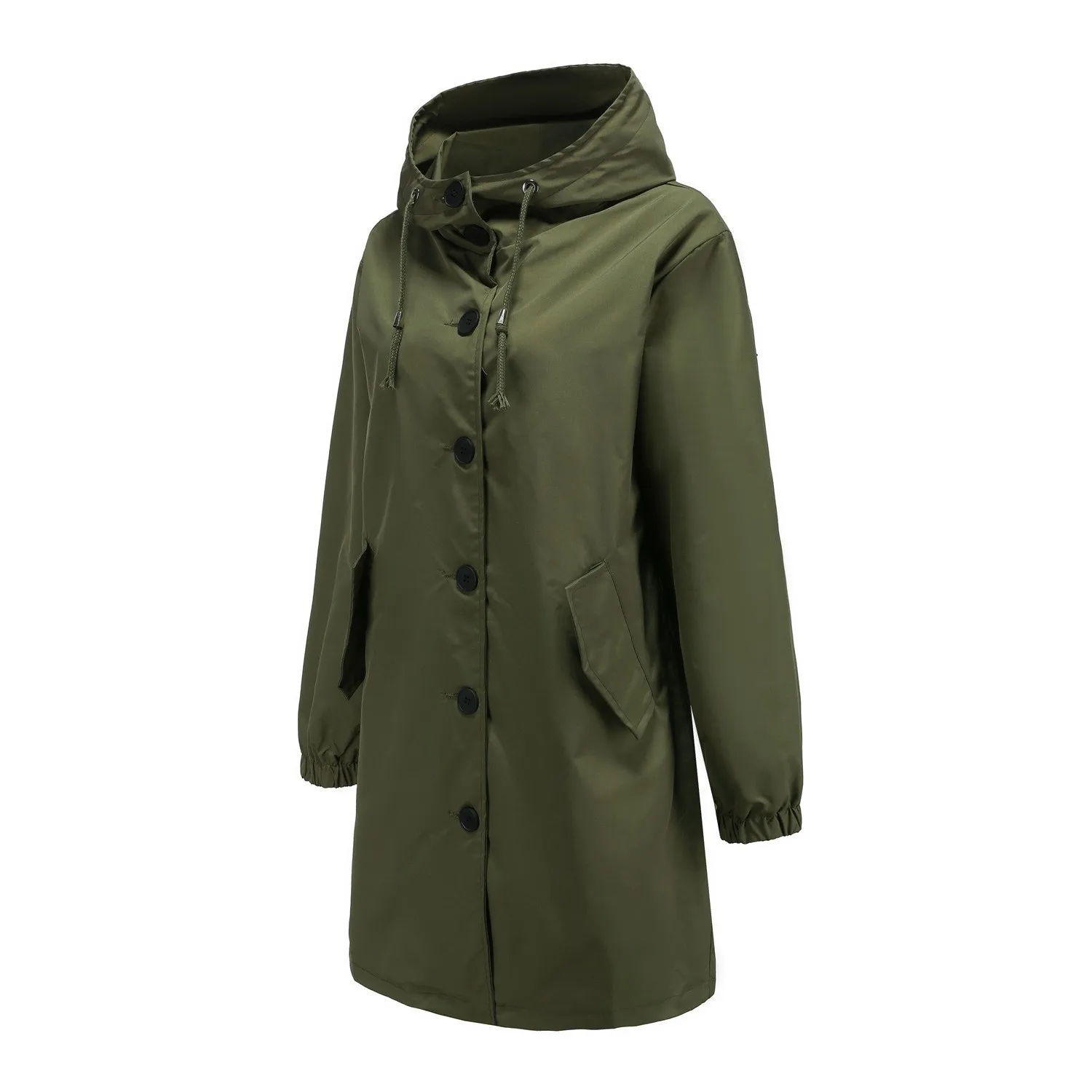 Fahsyee Raincoat Women, Rain Jacket Waterproof Raincoat Hooded Windbreaker Outdoor Long Active