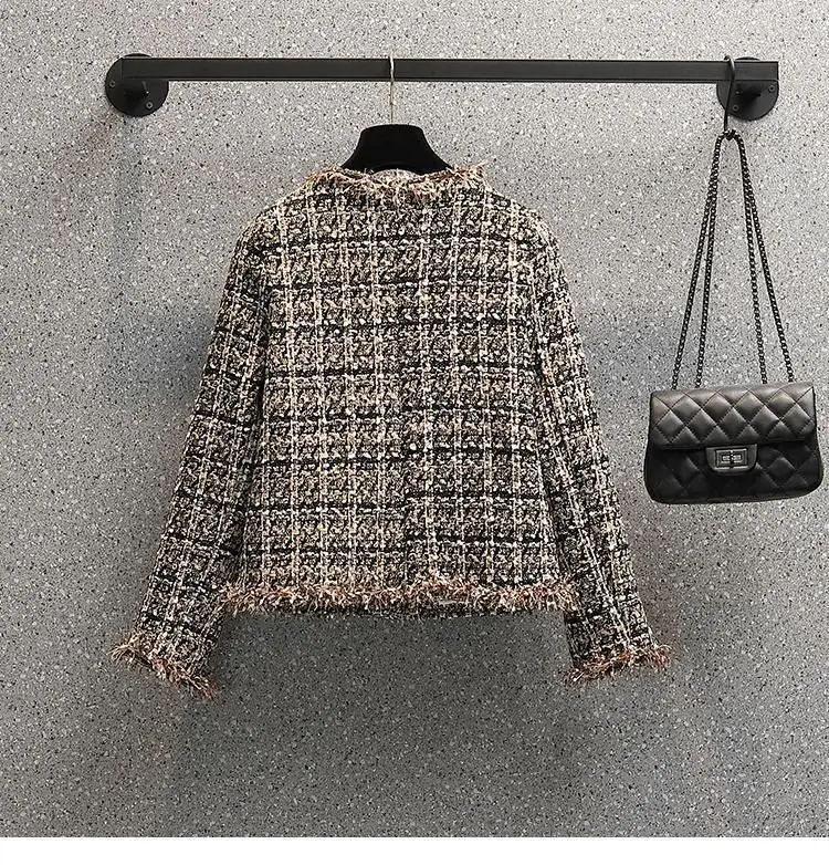 Women's Spring Autumn Vintage Plaid Cardigan Jacket Midi Black Dress 1 or Two-piece Set Lady Graceful Coat Bowknot Dresses Suits