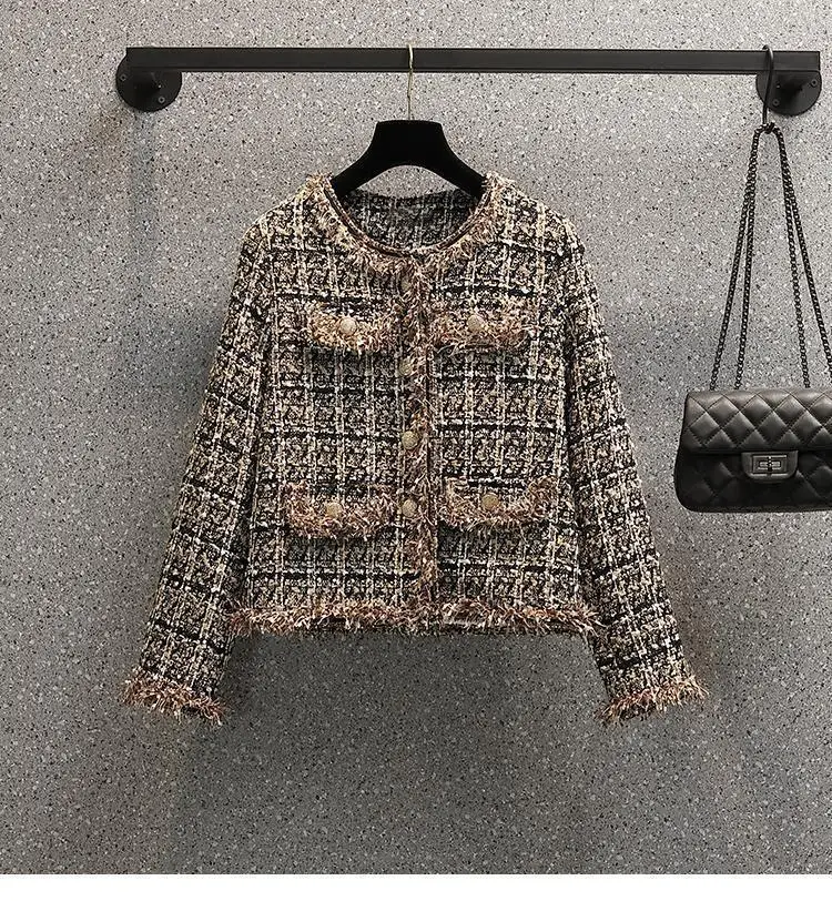 Women's Spring Autumn Vintage Plaid Cardigan Jacket Midi Black Dress 1 or Two-piece Set Lady Graceful Coat Bowknot Dresses Suits