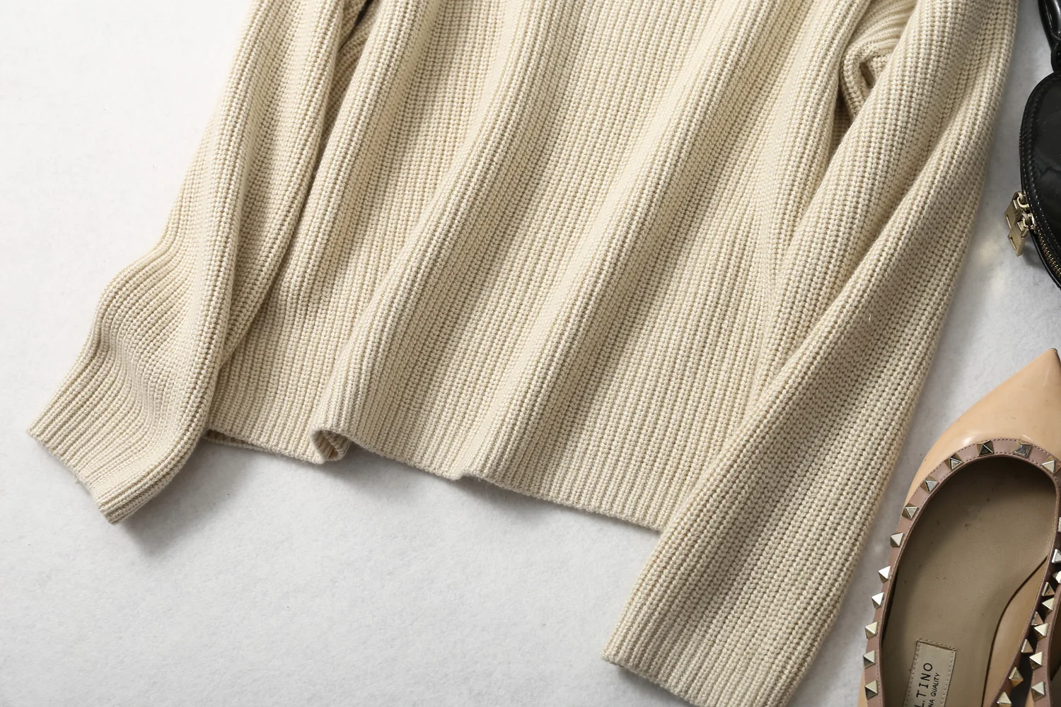 BirdTree 85% Silk 15% Cashmere Sweater, Women Beige Warm Mock Neck, Everyday Long Sleeve Solid Pullover, 2026 Spring T41872QC