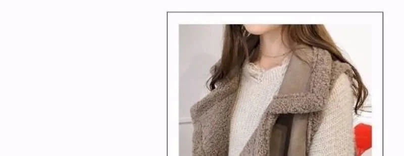 Fleece Waistcoats for Women Lambhair Coats Lapel Vests Casual Sleeveless Cardigans Oversized Winter Jackets Loose Women Tops