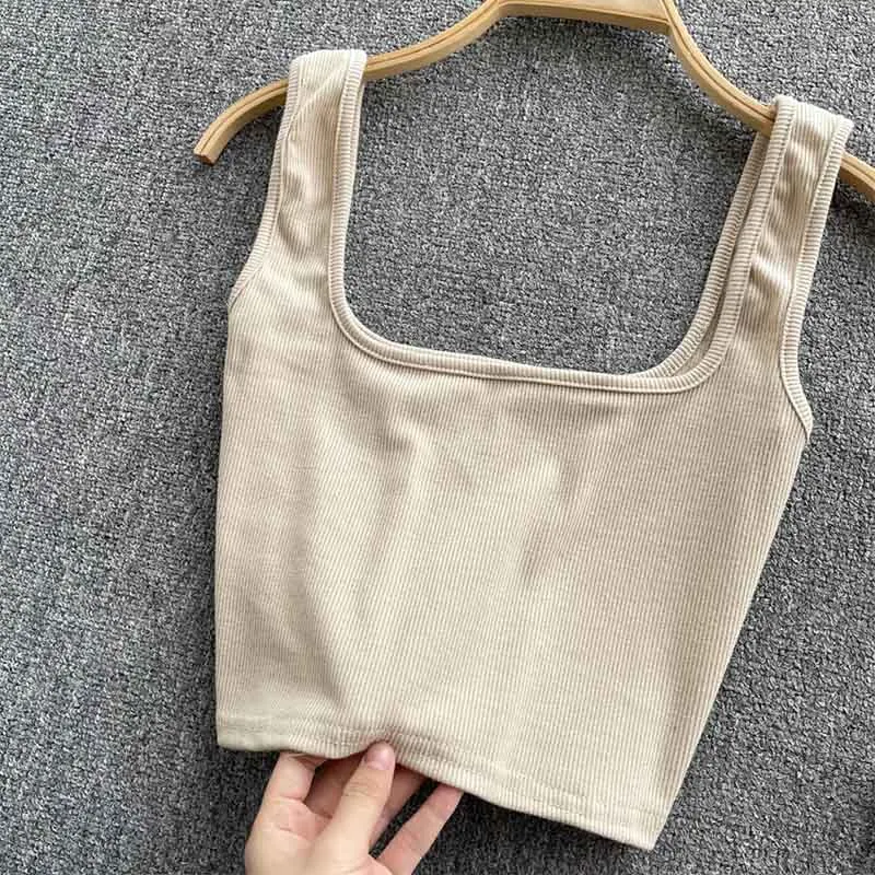 Tank Top Women Sexy Backless Y2k Top Slim Fit Bottoming Blouse Solid Crop Top Sleeveless Camis Mujer