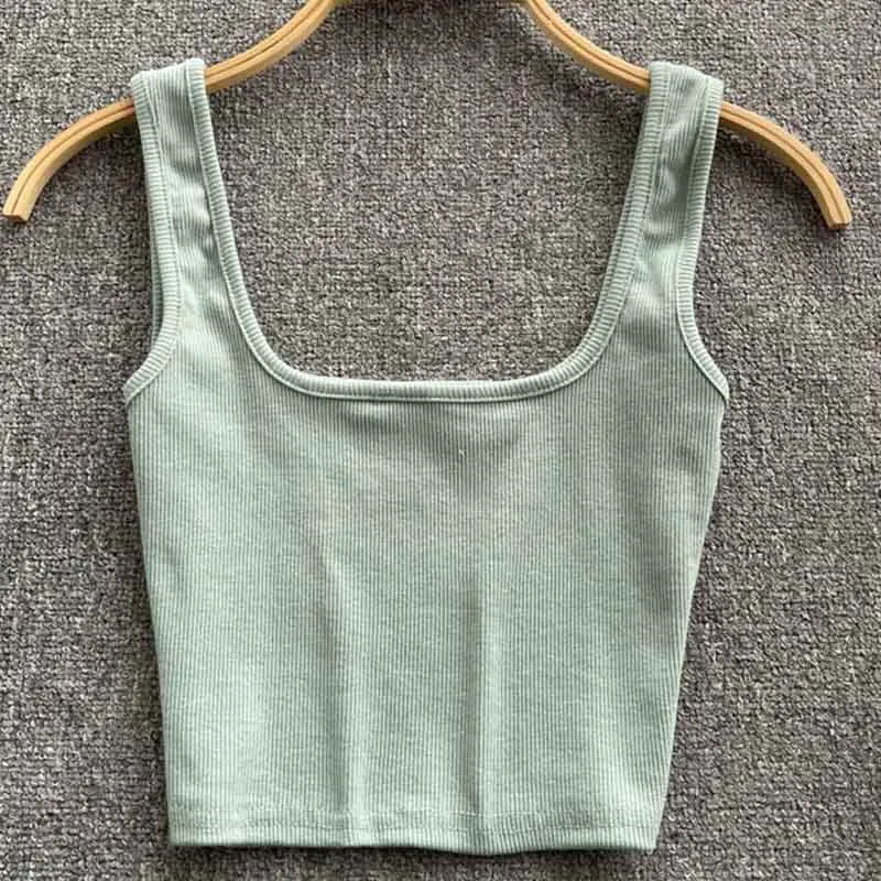 Tank Top Women Sexy Backless Y2k Top Slim Fit Bottoming Blouse Solid Crop Top Sleeveless Camis Mujer