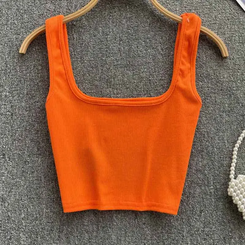 Tank Top Women Sexy Backless Y2k Top Slim Fit Bottoming Blouse Solid Crop Top Sleeveless Camis Mujer
