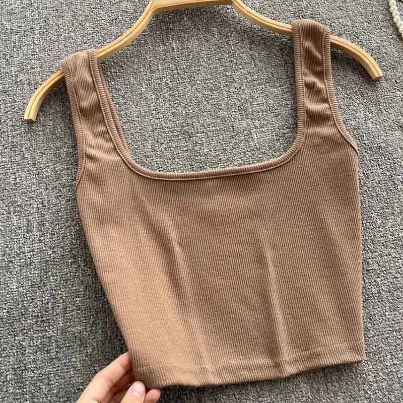Tank Top Women Sexy Backless Y2k Top Slim Fit Bottoming Blouse Solid Crop Top Sleeveless Camis Mujer