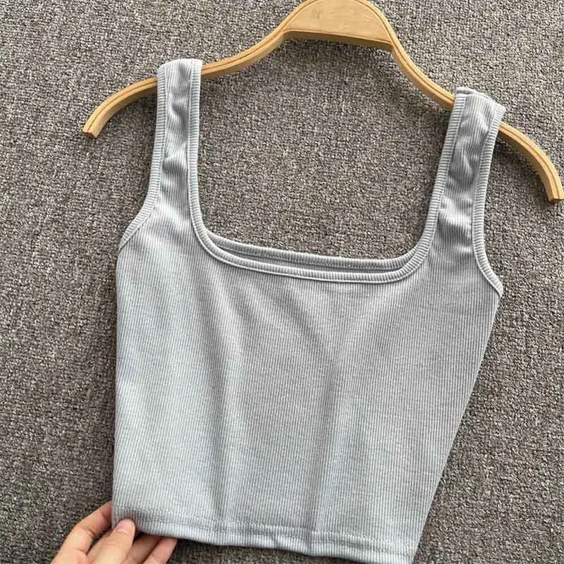 Tank Top Women Sexy Backless Y2k Top Slim Fit Bottoming Blouse Solid Crop Top Sleeveless Camis Mujer