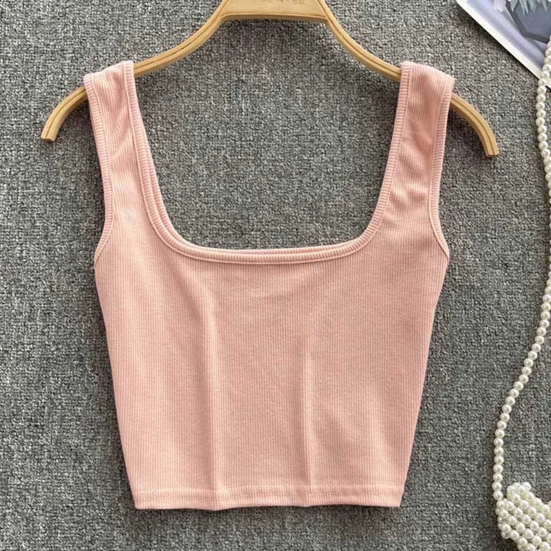 Tank Top Women Sexy Backless Y2k Top Slim Fit Bottoming Blouse Solid Crop Top Sleeveless Camis Mujer