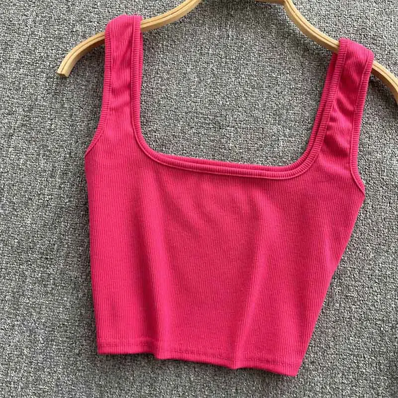 Tank Top Women Sexy Backless Y2k Top Slim Fit Bottoming Blouse Solid Crop Top Sleeveless Camis Mujer