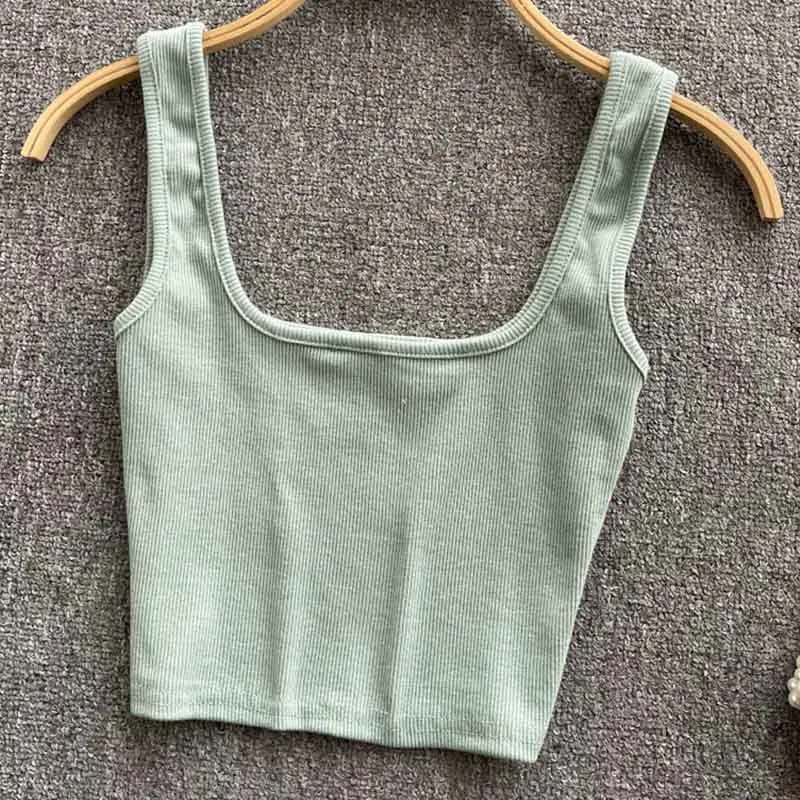 Tank Top Women Sexy Backless Y2k Top Slim Fit Bottoming Blouse Solid Crop Top Sleeveless Camis Mujer