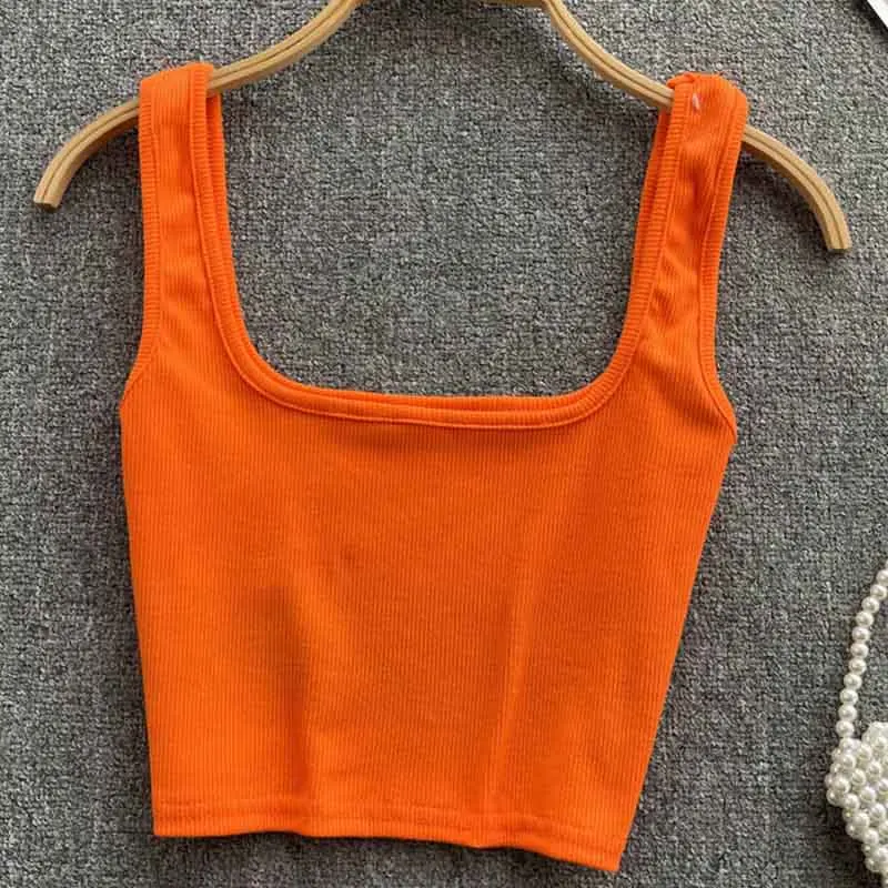 Tank Top Women Sexy Backless Y2k Top Slim Fit Bottoming Blouse Solid Crop Top Sleeveless Camis Mujer
