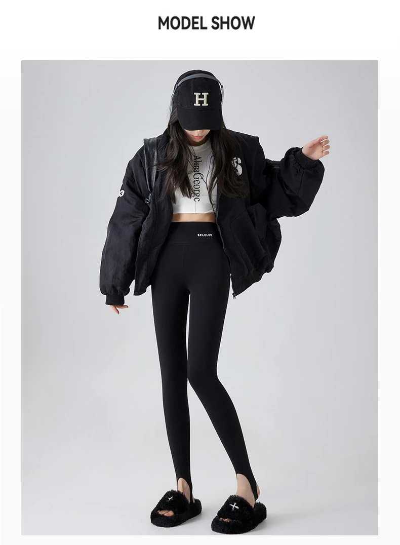 BIVIGAOS Autumn Winter New Rabbit Fleece Thicken Boots Leggings Women Slim Foot Pants Yoga Fitness Sports Warm Shark Leggings