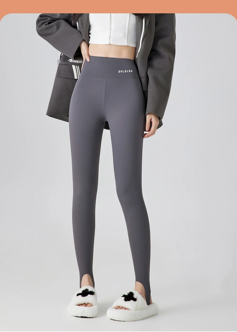 BIVIGAOS Autumn Winter New Rabbit Fleece Thicken Boots Leggings Women Slim Foot Pants Yoga Fitness Sports Warm Shark Leggings