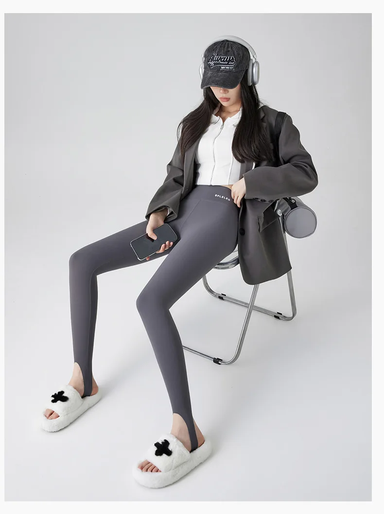 BIVIGAOS Autumn Winter New Rabbit Fleece Thicken Boots Leggings Women Slim Foot Pants Yoga Fitness Sports Warm Shark Leggings