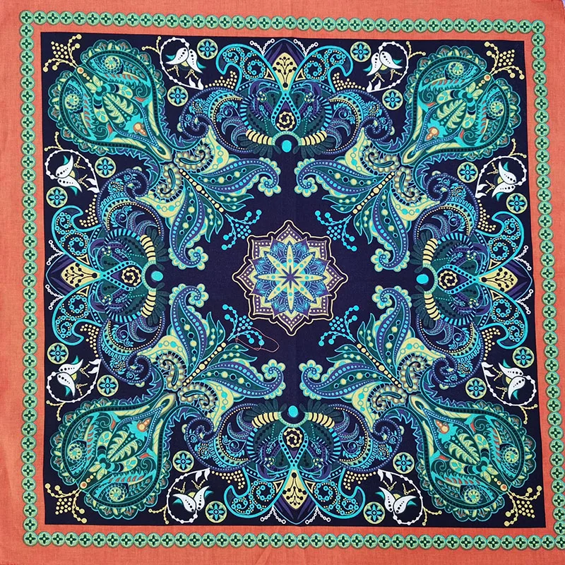 Wholesale Fashion Lady Beautiful Flower Cotton Bandana Square Scarf Headband Paisley Gifts For Women/Girls