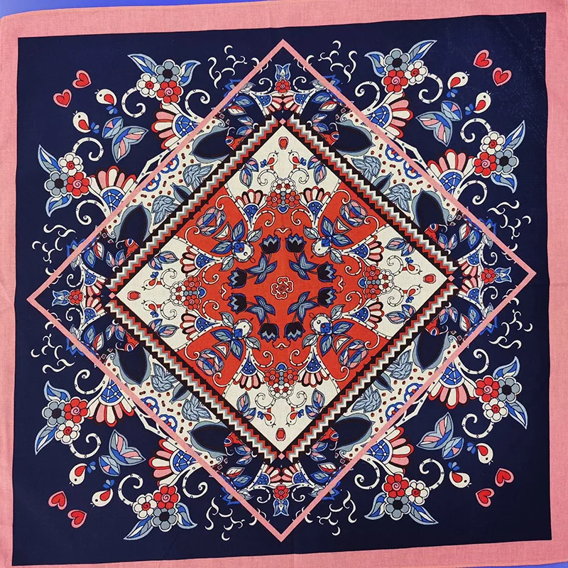 Wholesale Fashion Lady Beautiful Flower Cotton Bandana Square Scarf Headband Paisley Gifts For Women/Girls
