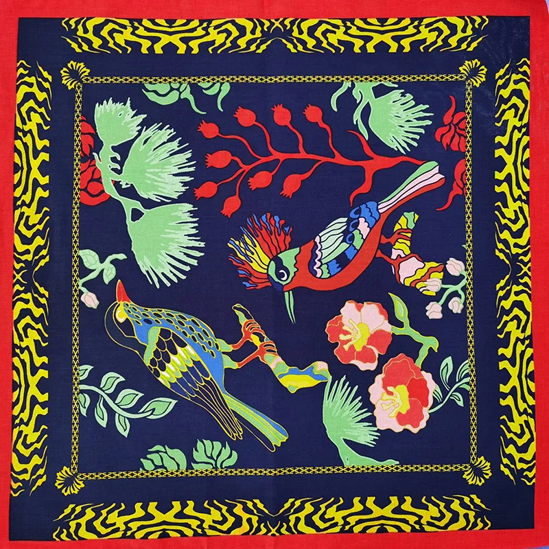 Wholesale Fashion Lady Beautiful Flower Cotton Bandana Square Scarf Headband Paisley Gifts For Women/Girls