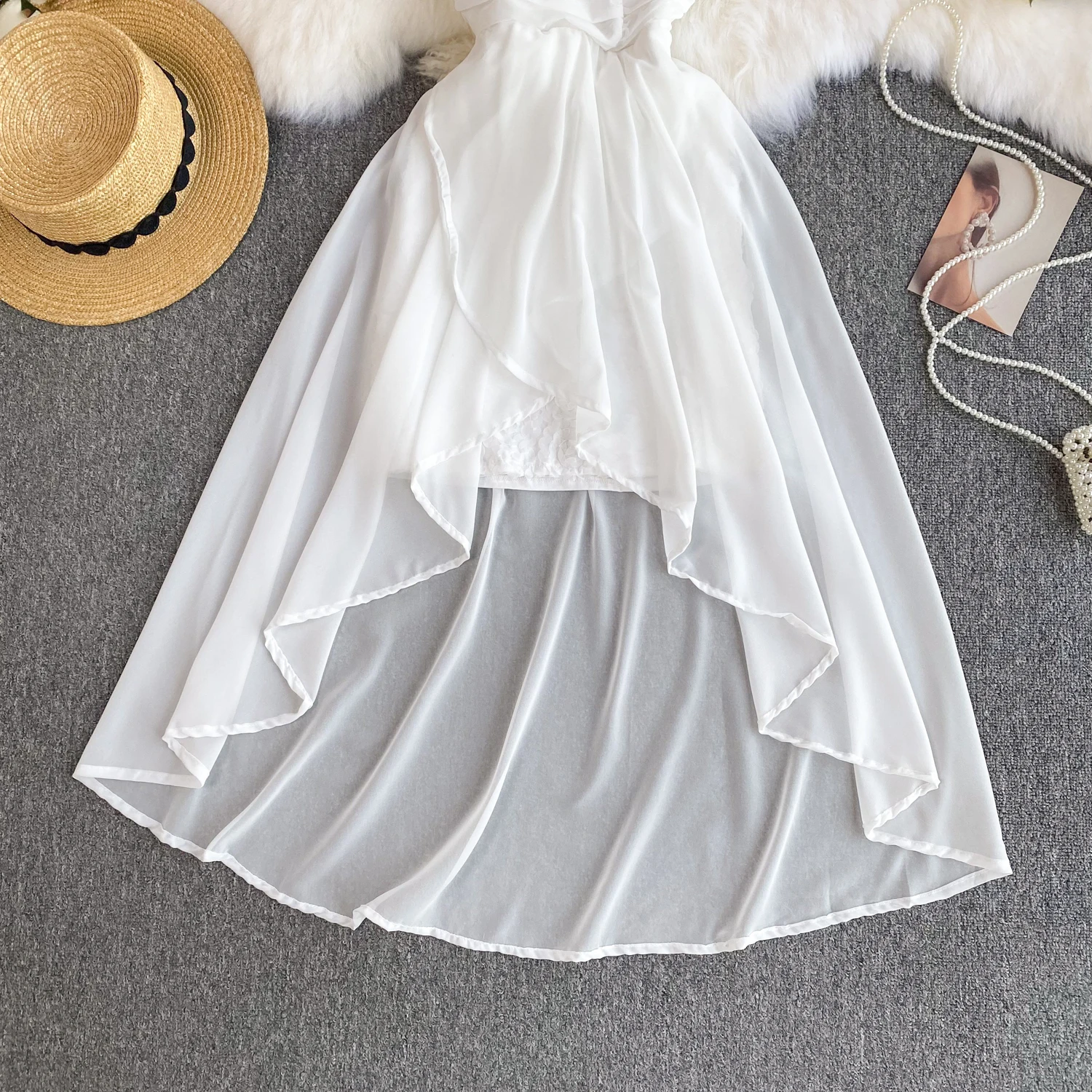 Chic Floral Mesh Patchwork Tube Top Dress Sexy Off Shoulder Elegant Evening Party Women Fashion Vintage Ceremonial Dresses