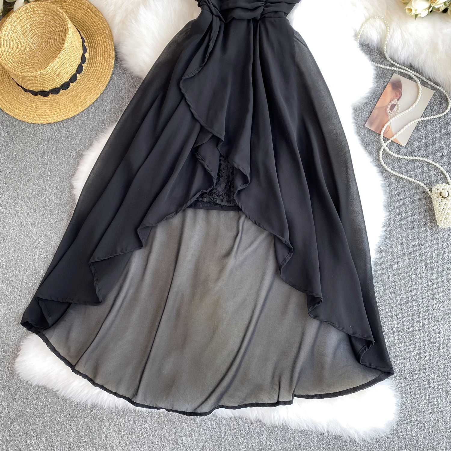 Chic Floral Mesh Patchwork Tube Top Dress Sexy Off Shoulder Elegant Evening Party Women Fashion Vintage Ceremonial Dresses