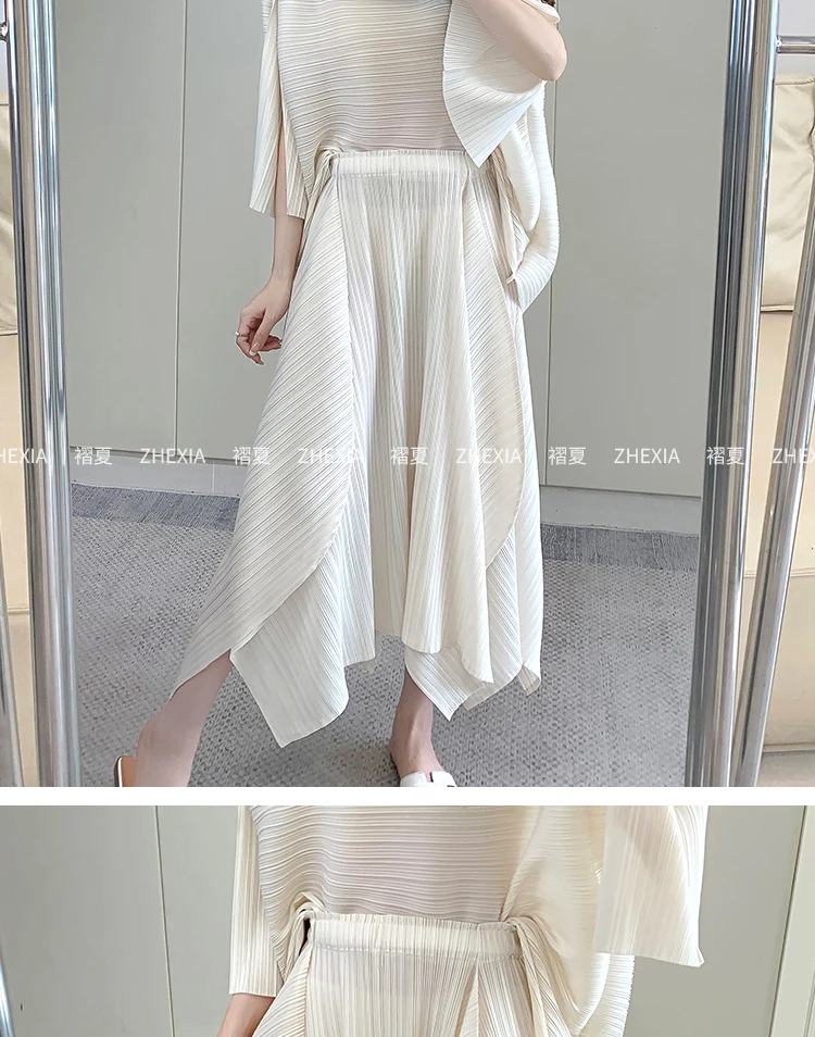 Miyake Temperament Pleated Half Skirt for Women 2024 Summer New Drape Feeling Irregular Pleated Long Skirt for Women