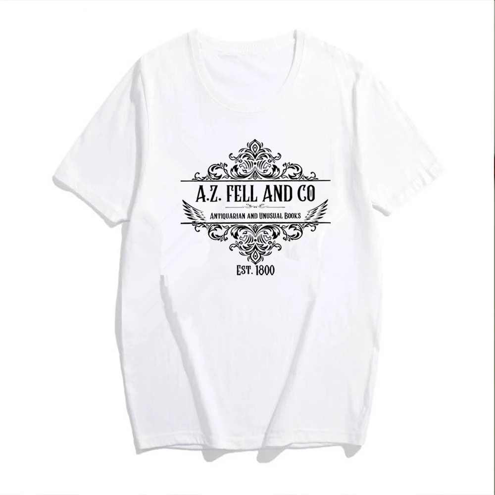 Good Omens T-shirts Woman A.Z. Fell and Co Antiquarian and Unusual Books T Shirt Retro Womens Clothing Unisex Casual Tops