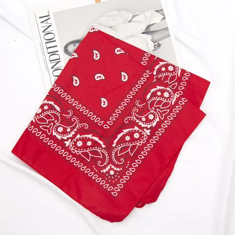 Unisex Men Women Bandana Hairband Cowboy Mens Biker Sports Headwear Wrist Hairwrap Paisley Head Wrap Square Scarf