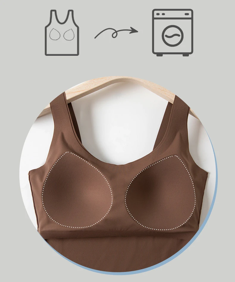 BIVIGAOS Summer Seamless U-shaped Sports Vest Women Chest Pads Integrated Basic Camisole Underwear Casual Sexy Fitness Tank Top