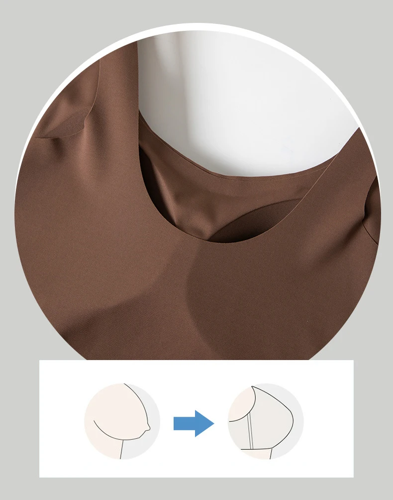 BIVIGAOS Summer Seamless U-shaped Sports Vest Women Chest Pads Integrated Basic Camisole Underwear Casual Sexy Fitness Tank Top