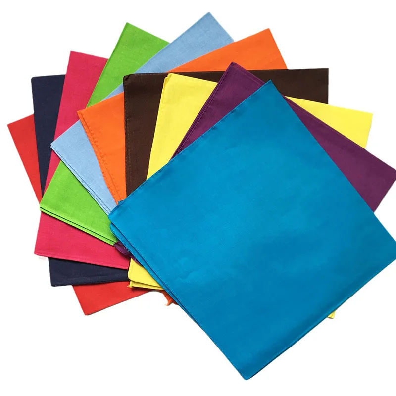Cotton Solid Color Bandana Cycling Hip Hop Square Scarf Headband Outdoor Sports Street Dance Hijab Women Men Boys Girls Scarves