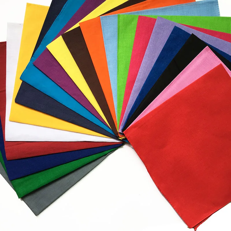 Cotton Solid Color Bandana Cycling Hip Hop Square Scarf Headband Outdoor Sports Street Dance Hijab Women Men Boys Girls Scarves