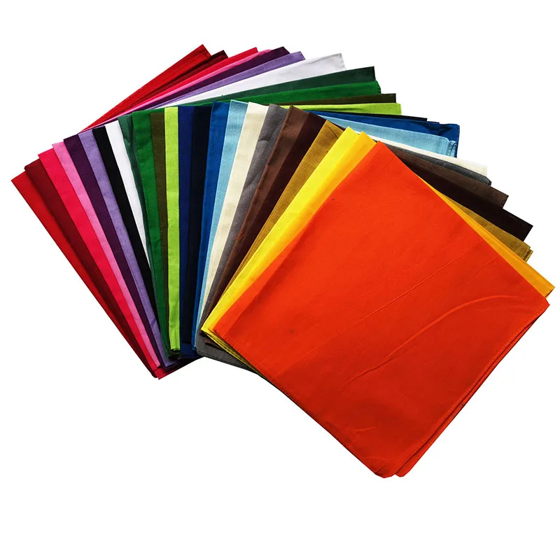 Cotton Solid Color Bandana Cycling Hip Hop Square Scarf Headband Outdoor Sports Street Dance Hijab Women Men Boys Girls Scarves