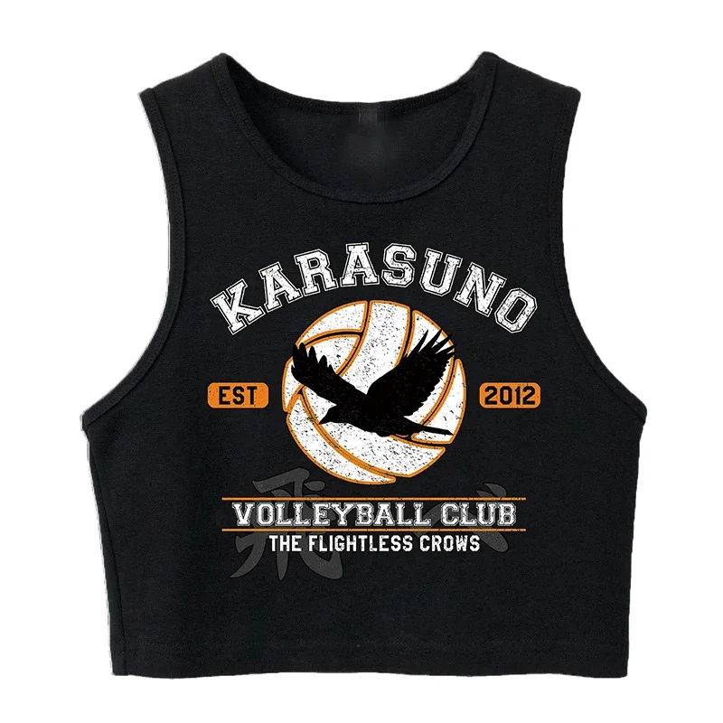 Fashion Vest Oya Oya Oya Haikyuu T Shirt Tank Top Kuroo Crop Top Tshirt Shirt Fly High Cropped Tees Karasuno T-shirt Tops Women