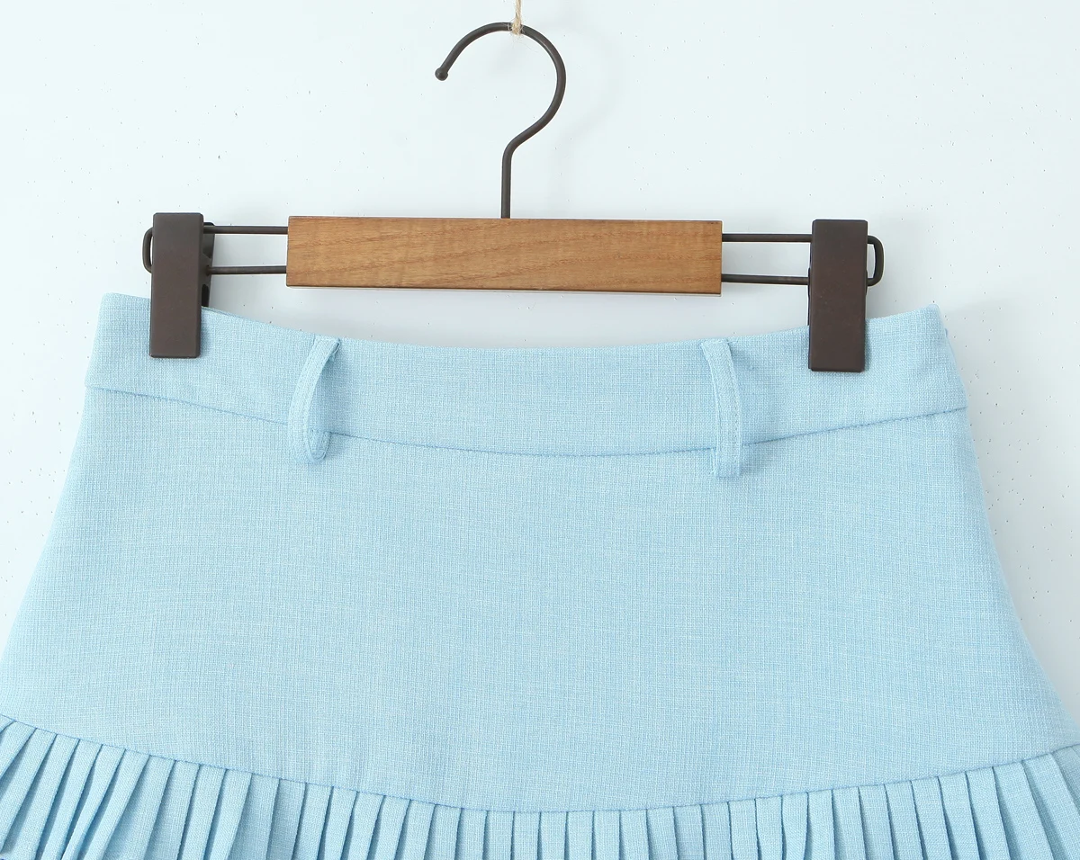 Summer Black Mini Skirts Vintage Kawaii Skirts Women Super Short Skirts For Woman Preppy Style Mirco Skirt Pleated Skirts Blue