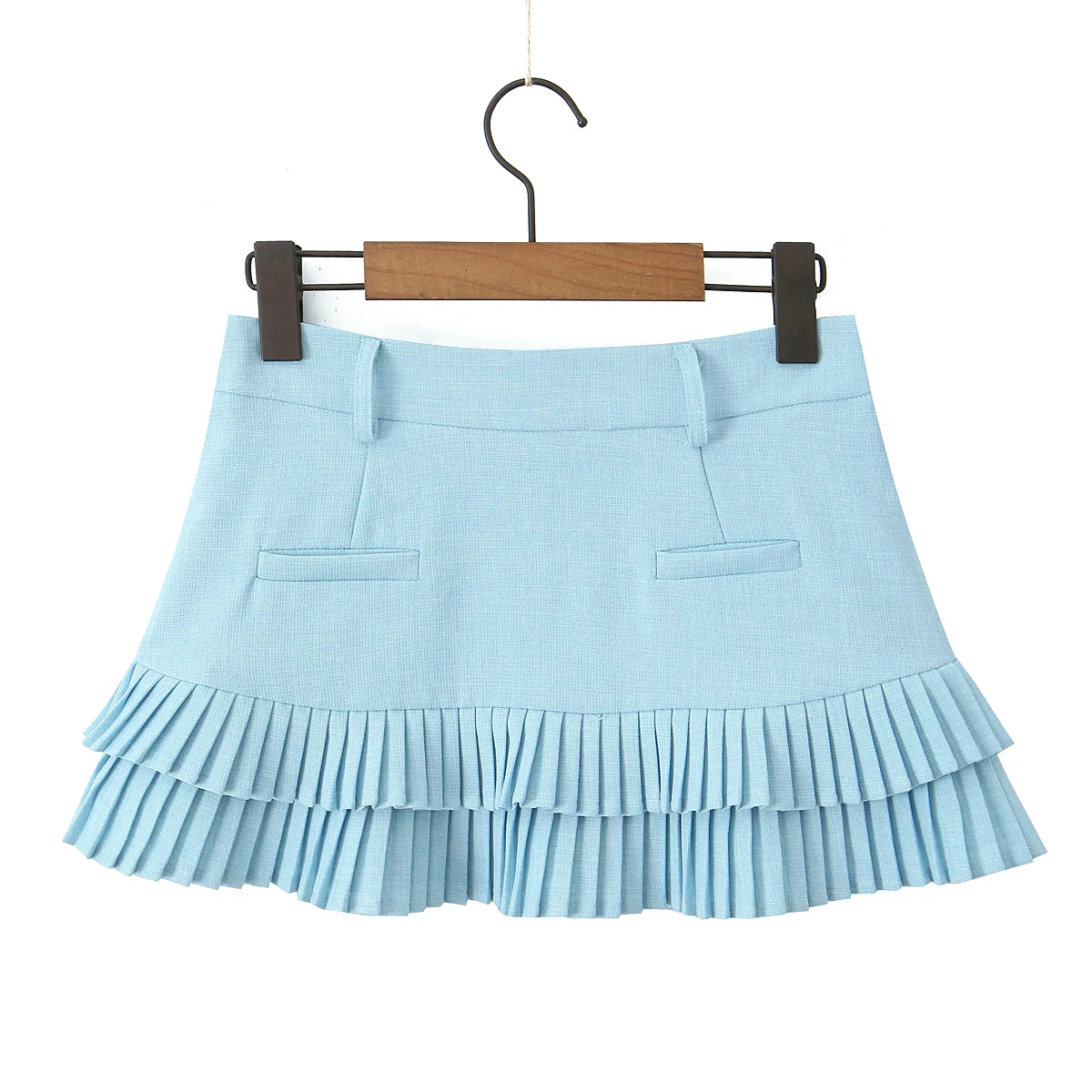 Summer Black Mini Skirts Vintage Kawaii Skirts Women Super Short Skirts For Woman Preppy Style Mirco Skirt Pleated Skirts Blue