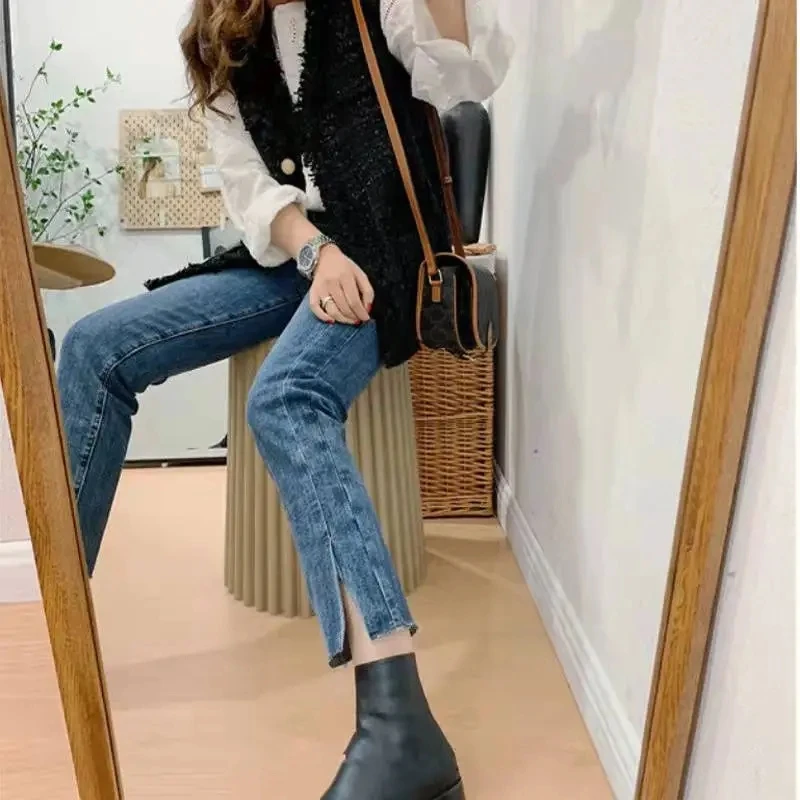 2025 Spring Autumn New Coarse Tweed Vest Fashion Women's Sleeveless Vest Coat Versatile Waistcoat Loose Female Tank Top Jacket