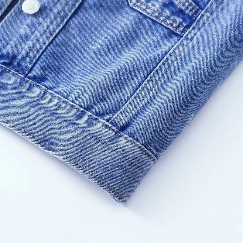 Loose Cowboy Vest Ladies Outwear Autumn Large Size 5XL Jeans Waistcoat Female Jacket Fashion Short Denim Sleeveless Women Coat