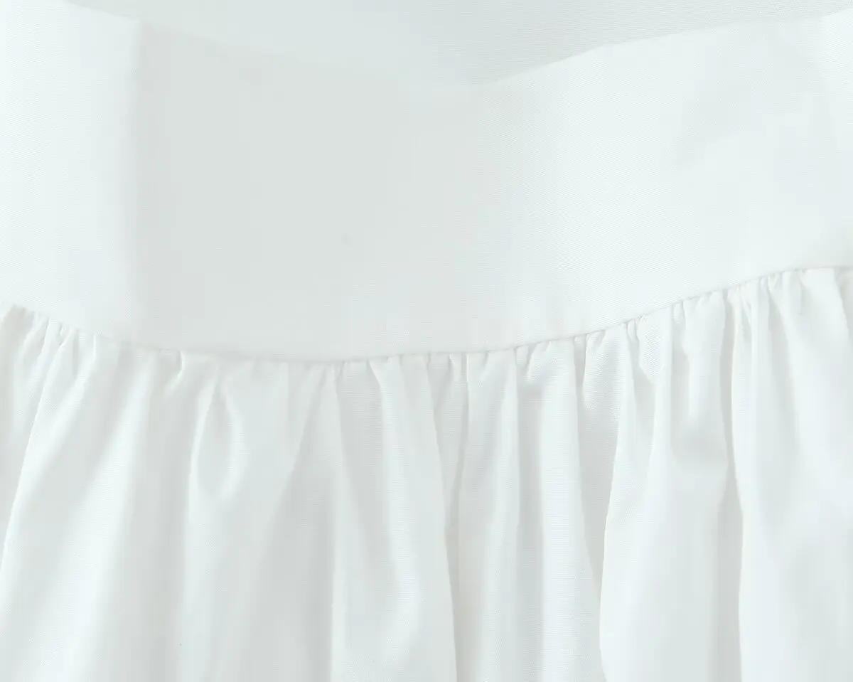 YENKYE 2025 Women Yellow White Cotton Big Swing Long Skirt Vintage High Waist Side Zipper A-line Summer Skirts Holiday