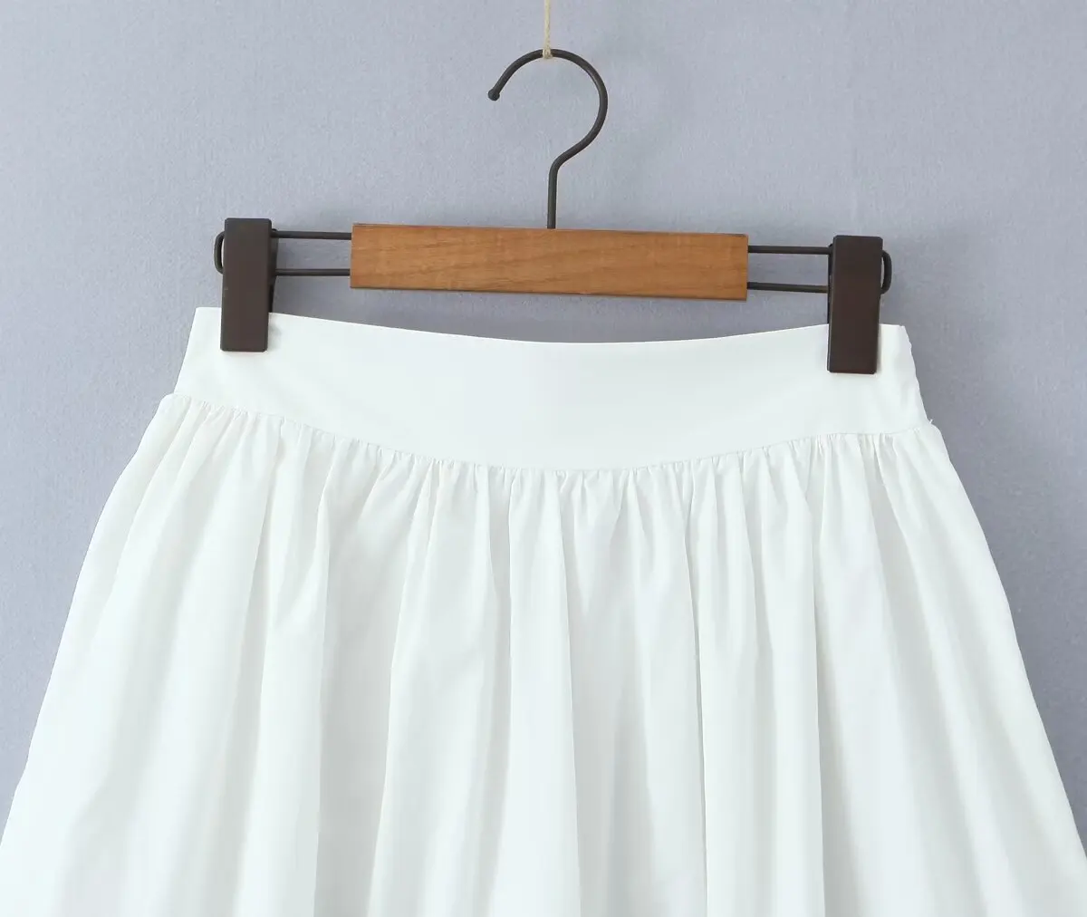 YENKYE 2025 Women Yellow White Cotton Big Swing Long Skirt Vintage High Waist Side Zipper A-line Summer Skirts Holiday