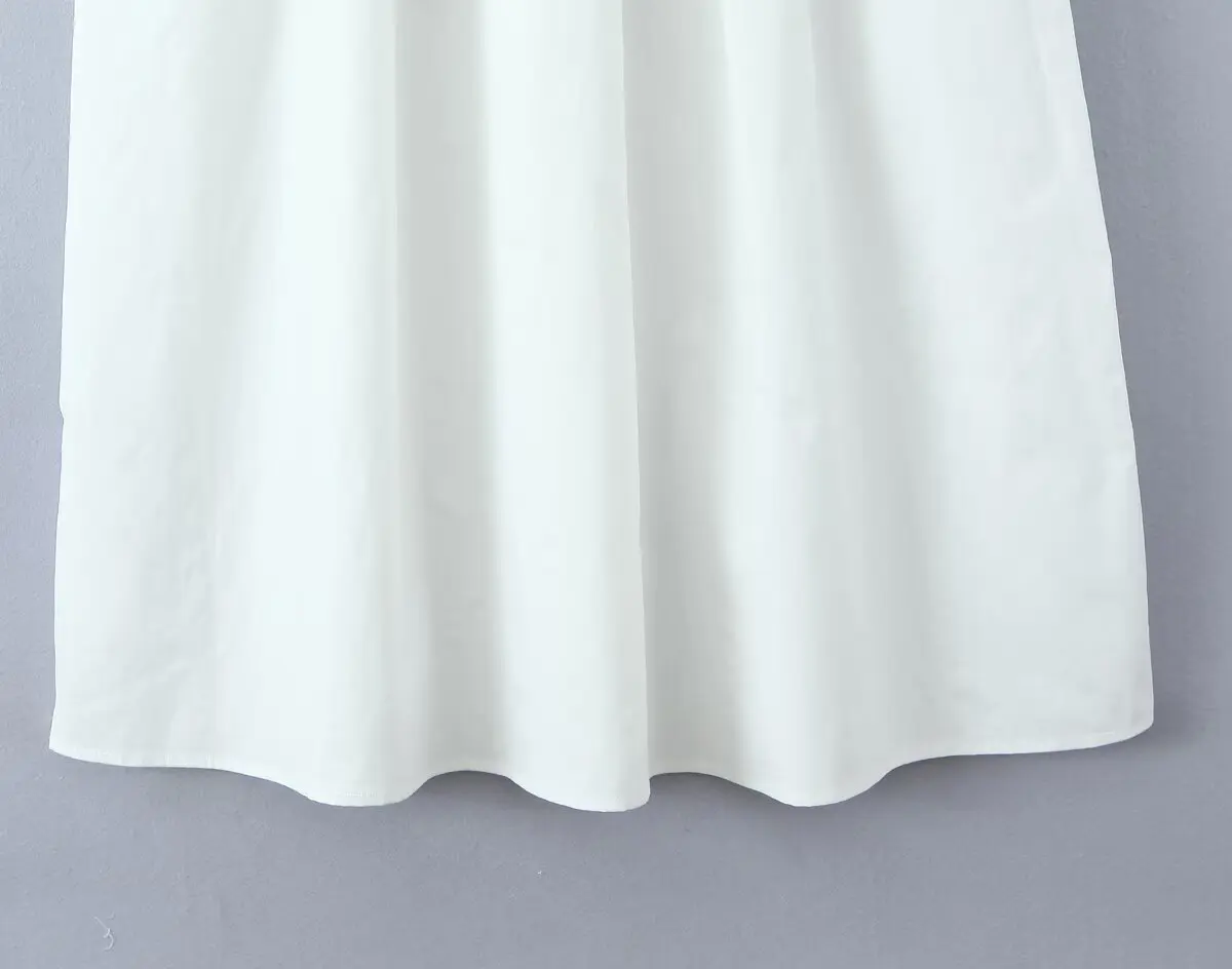 YENKYE 2025 Women Yellow White Cotton Big Swing Long Skirt Vintage High Waist Side Zipper A-line Summer Skirts Holiday