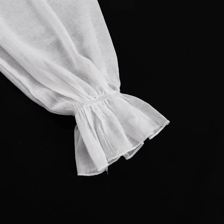 Tossy White Elegant Ruffled Mini Dress For Women Patchwork High Waist Long Sleeve See-Through Party Dress Female Spring Dress