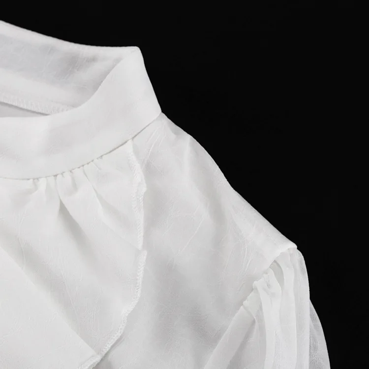 Tossy White Elegant Ruffled Mini Dress For Women Patchwork High Waist Long Sleeve See-Through Party Dress Female Spring Dress