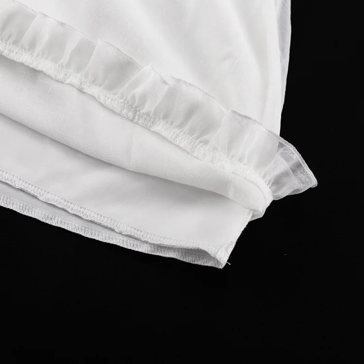 Tossy White Elegant Ruffled Mini Dress For Women Patchwork High Waist Long Sleeve See-Through Party Dress Female Spring Dress