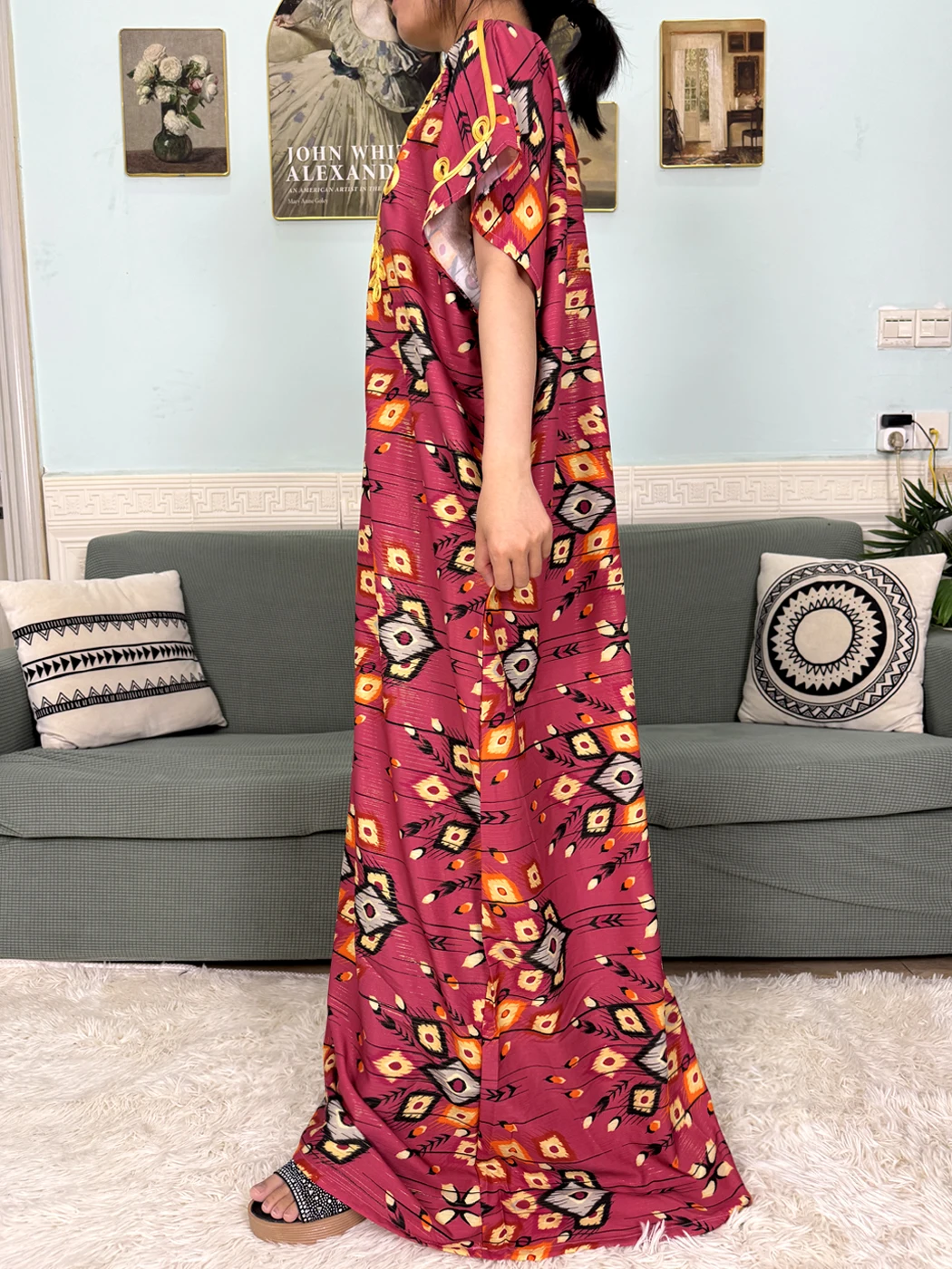 Abayas For Women 2025 New Print Floral Polyester New Kanga Clothing Loose Femme Robe African Ngeria Dresses With Hijabs Scarf